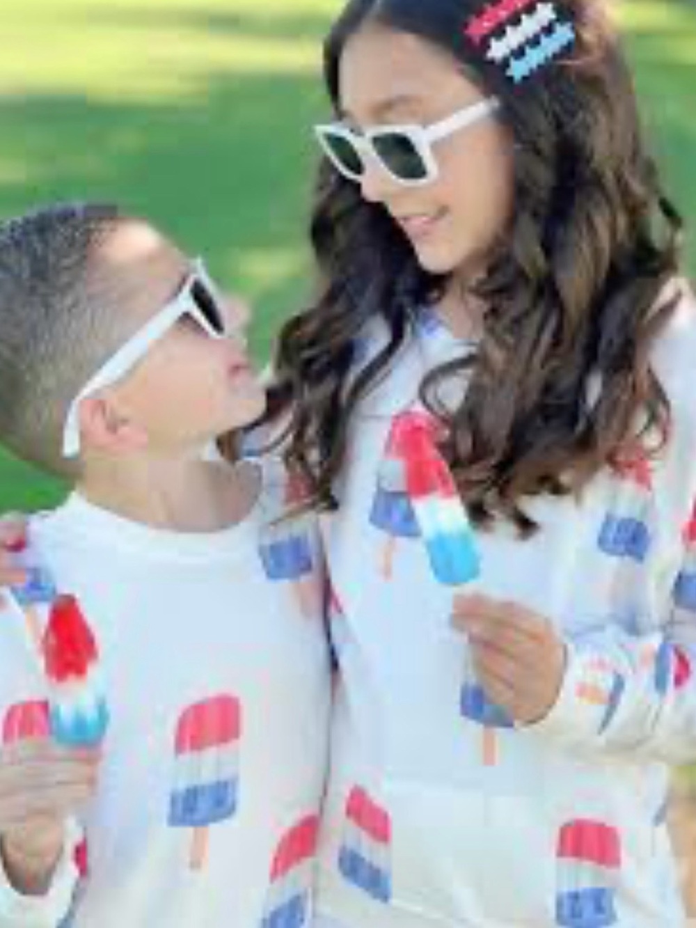 Brokedown White Popsicle Print Hoodie - Mom and Child match